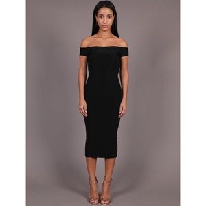 AYM Studio Ezra Bardot Midi Dress
